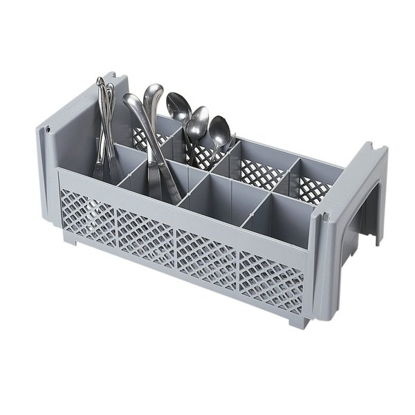 Cambro Cambro - Flatware Basket, Half Size, 8 Compartments, Polypropylene, Gray 8FBNH434151